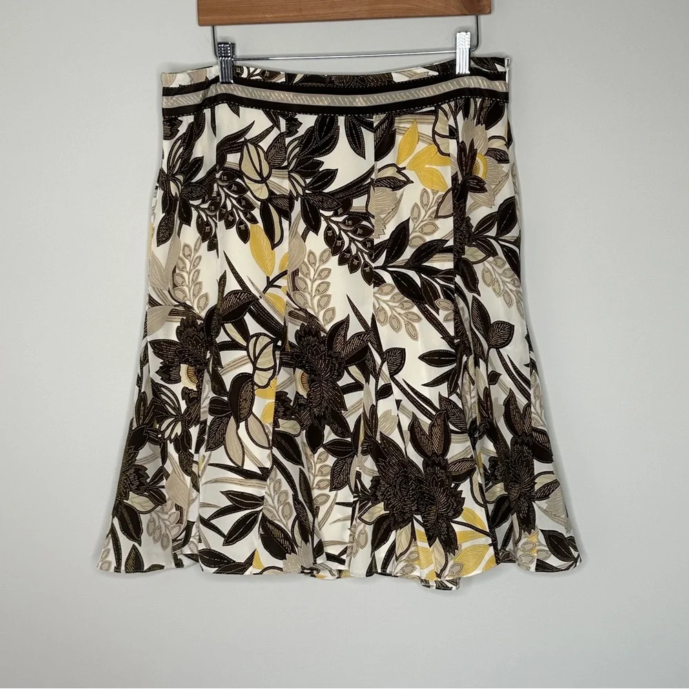 Ann Taylor 100%‎ Silk Floral Print Skirt Size 12 NWT $98 Y2K Vintage Deadstock
